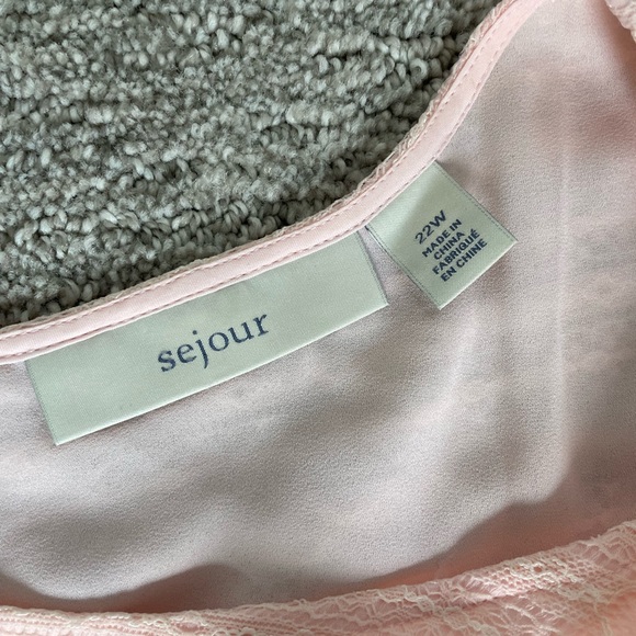 Light Pink Dainty Plus Size 22W Sleeveless Blouse - Picture 5 of 5